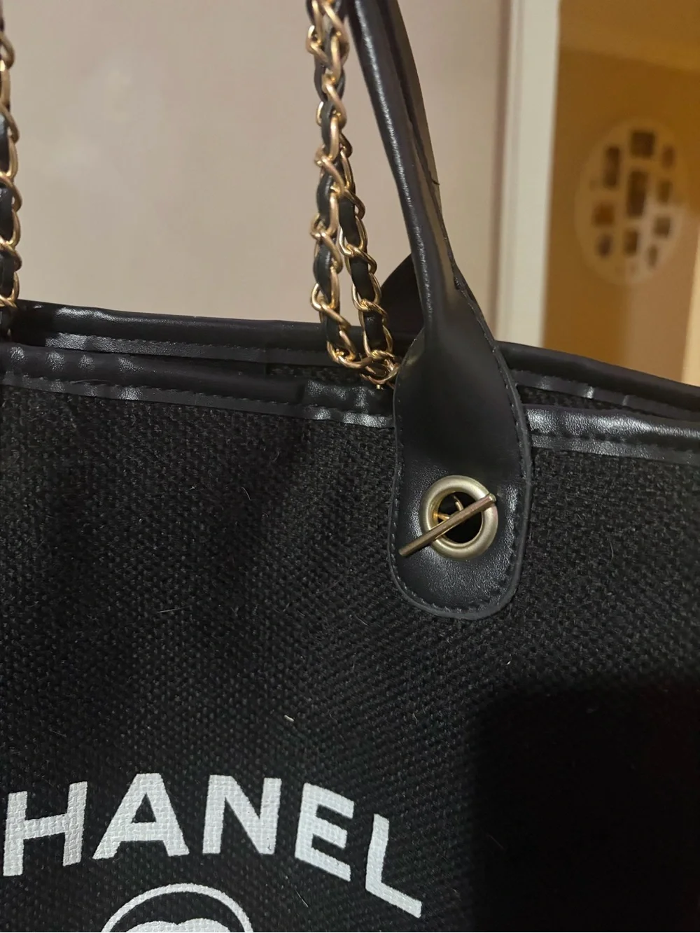 ✨🖤CHANEL-Deauville-Black Canvas '31 RUE CAMBON PARIS’ Tote🖤✨